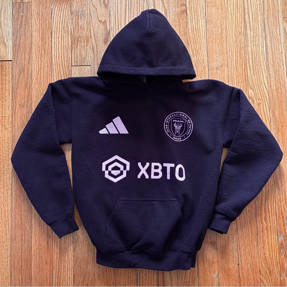 Messi 10 Inter Miami Youth Graphic Hoodie Large Black Cotton Blend - Picture 2 of 7